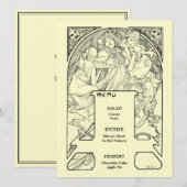  Alphonse Mucha Art Nouveau Wedding Menu (Voorkant / Achterkant)