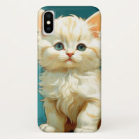 Alphonse Mucha Art Nouveau White Cat