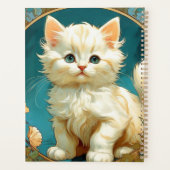 Alphonse Mucha Art Nouveau White Cat Planner (Achterkant)