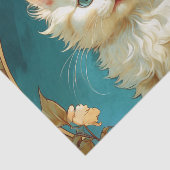 Alphonse Mucha Art Nouveau White Cat Tissuepapier (Detail)