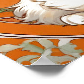 Alphonse Mucha Art Nouveau White Kitten Poster (Hoek)