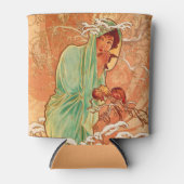 Alphonse Mucha Art Nouveau Winter Blikjeskoeler (Voorkant)