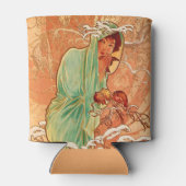 Alphonse Mucha Art Nouveau Winter Blikjeskoeler (Achterkant)