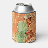 Alphonse Mucha Art Nouveau Winter Blikjeskoeler (Blikje Achterkant)