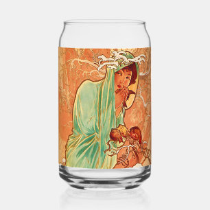 Alphonse Mucha Art Nouveau Winter Blikvorm Glas