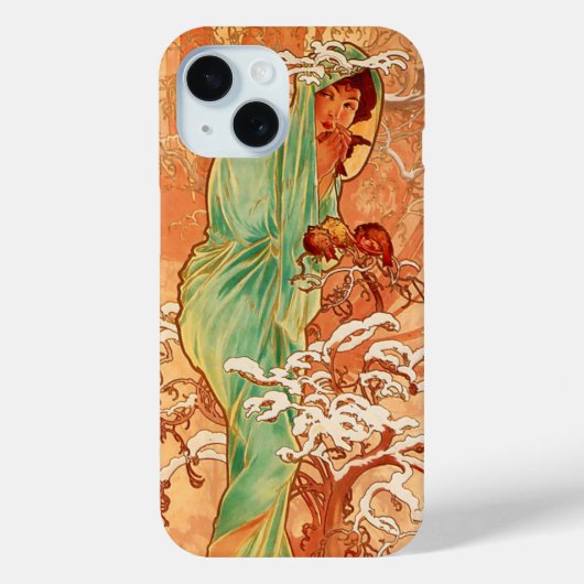 Alphonse Mucha Art Nouveau Winter Case-Mate iPhone Case (Achterkant)