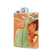 Alphonse Mucha Art Nouveau Winter Heupfles (Links)