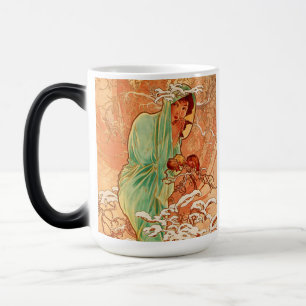 Alphonse Mucha Art Nouveau Winter Magische Mok