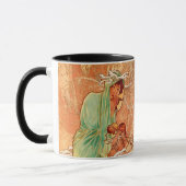 Alphonse Mucha Art Nouveau Winter Mok (Links)