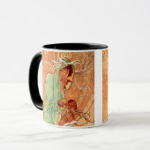 Alphonse Mucha Art Nouveau Winter Mok (Voorkant links)