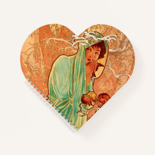 Alphonse Mucha Art Nouveau Winter Notitieboek