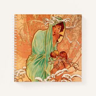 Alphonse Mucha Art Nouveau Winter Notitieboek