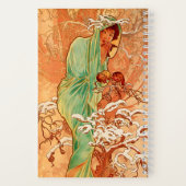 Alphonse Mucha Art Nouveau Winter Notitieboek (Achterkant)