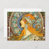 Alphonse Mucha Art Nouveau Zodiac Briefkaart (Voorkant / Achterkant)