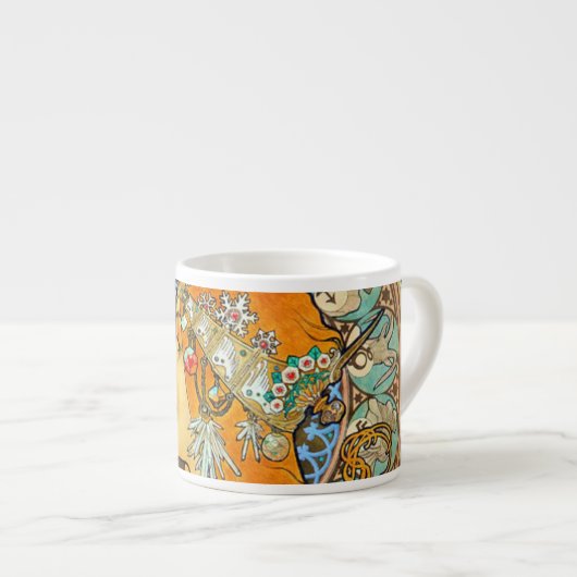 Alphonse Mucha Art Nouveau Zodiac Espresso Kop (Voorkant rechts)