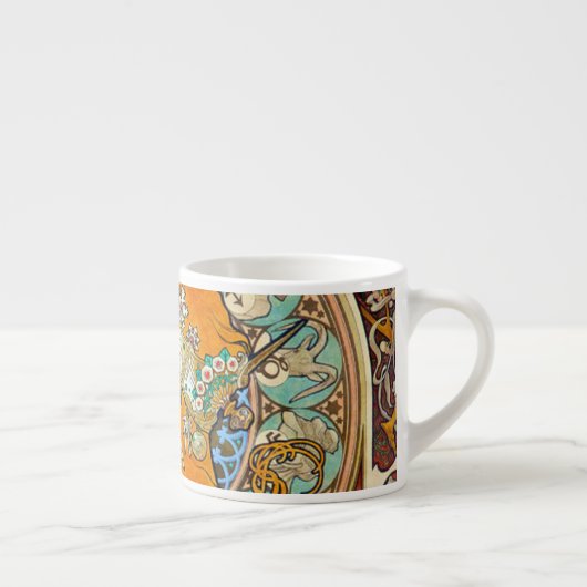 Alphonse Mucha Art Nouveau Zodiac Espresso Kop (Rechts)