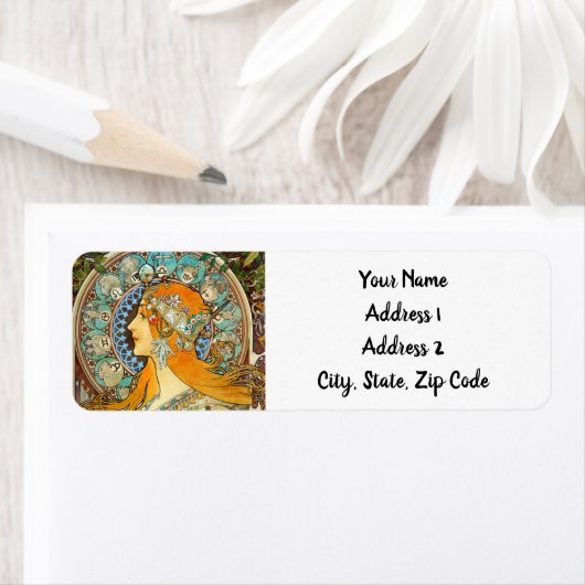 Alphonse Mucha Art Nouveau Zodiac Etiket (Insitu)