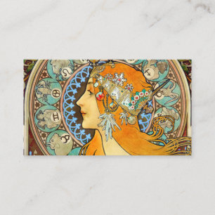 Alphonse Mucha Art Nouveau Zodiac Informatiekaartje