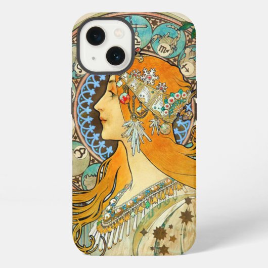 Alphonse Mucha Art Nouveau Zodiac iPhone Hoesje (Achterkant)