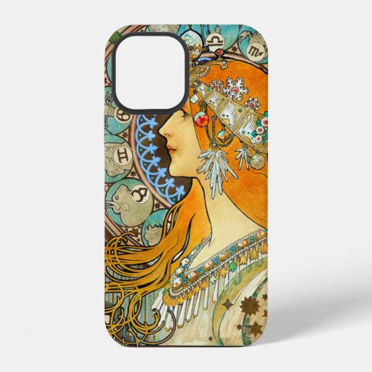 Alphonse Mucha Art Nouveau Zodiac iPhone Hoesje (Achterkant)