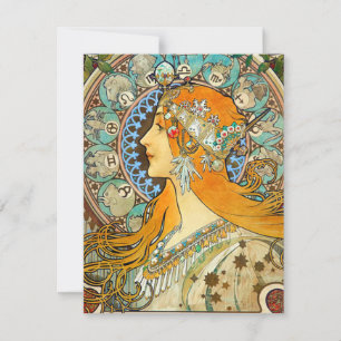 Alphonse Mucha Art Nouveau Zodiac Kaart