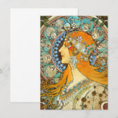 Alphonse Mucha Art Nouveau Zodiac Kaart (Voorkant / Achterkant)