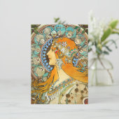Alphonse Mucha Art Nouveau Zodiac Kaart (Staand voorkant)