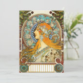 Alphonse Mucha Art Nouveau Zodiac Kaart (Staand voorkant)