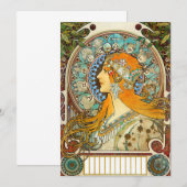 Alphonse Mucha Art Nouveau Zodiac Kaart (Voorkant / Achterkant)