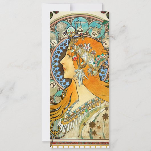 Alphonse Mucha Art Nouveau Zodiac Kaart (Voorkant)