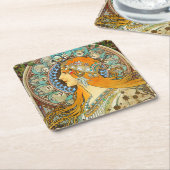 Alphonse Mucha Art Nouveau Zodiac Kartonnen Onderzetters (Schuin)