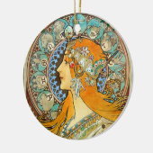 Alphonse Mucha Art Nouveau Zodiac Keramisch Ornament (Links)