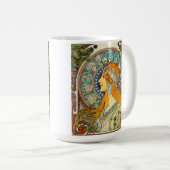 Alphonse Mucha Art Nouveau Zodiac Koffiemok (Voorkant rechts)