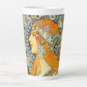 Alphonse Mucha Art Nouveau Zodiac Latte Mok (Voorkant)