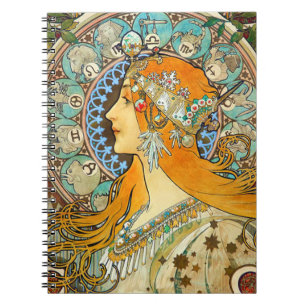Alphonse Mucha Art Nouveau Zodiac Notitieboek