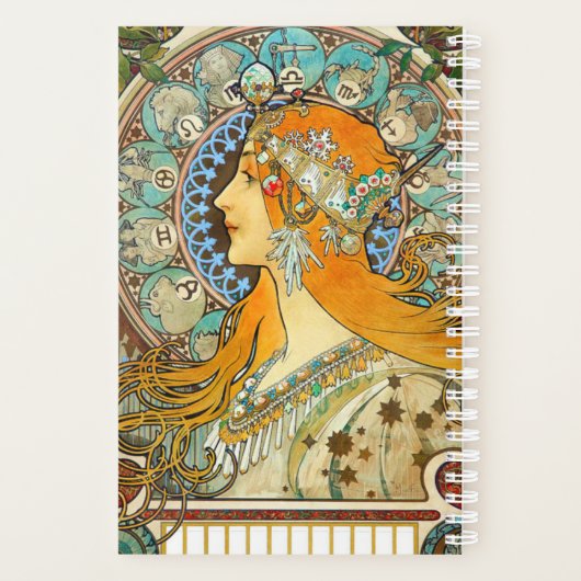Alphonse Mucha Art Nouveau Zodiac Planner (Achterkant)
