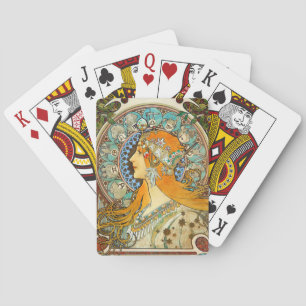Alphonse Mucha Art Nouveau Zodiac Pokerkaarten
