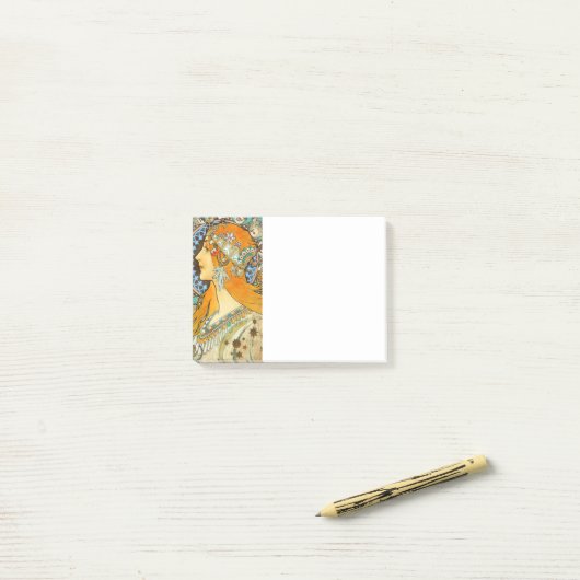 Alphonse Mucha Art Nouveau Zodiac Post-it® Notes (Op bureau)