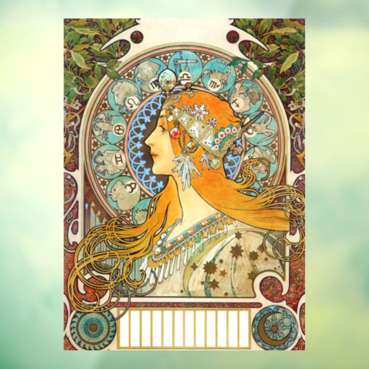 Alphonse Mucha Art Nouveau Zodiac Raamsticker (Vel 3)