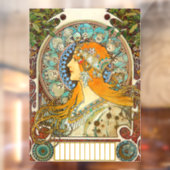 Alphonse Mucha Art Nouveau Zodiac Raamsticker (Vel 2)