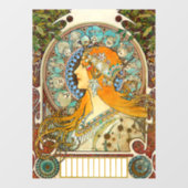 Alphonse Mucha Art Nouveau Zodiac Raamsticker (Vel)