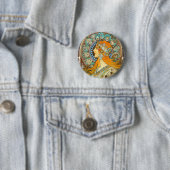 Alphonse Mucha Art Nouveau Zodiac Ronde Button 5,7 Cm (In situ)