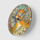 Alphonse Mucha Art Nouveau Zodiac Ronde Klok (Hoek)