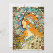 Alphonse Mucha Art Nouveau Zodiac Save The Date (Voorkant)