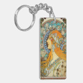 Alphonse Mucha Art Nouveau Zodiac Sleutelhanger (Voorkant Links)