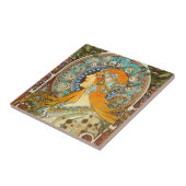 Alphonse Mucha Art Nouveau Zodiac Tegeltje (Zijkant)
