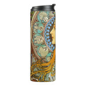 Alphonse Mucha Art Nouveau Zodiac Thermosbeker (Gedraaid links)