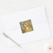 Alphonse Mucha Art Nouveau Zodiac Vierkante Sticker (Envelop)
