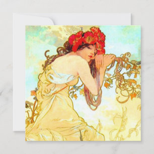Alphonse Mucha Art Nouveau Zomer Kaart