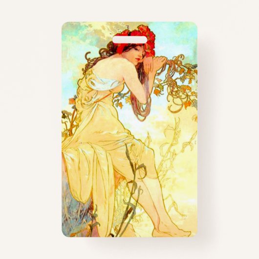 Alphonse Mucha Art Summer Badge (Voorkant)